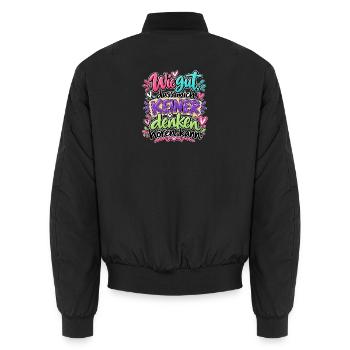 Wie gut dass mich keiner denken hören kann - Unisex Bomberjacke - Schwarz - Hinten - AI Model Male 185 light (185cm)