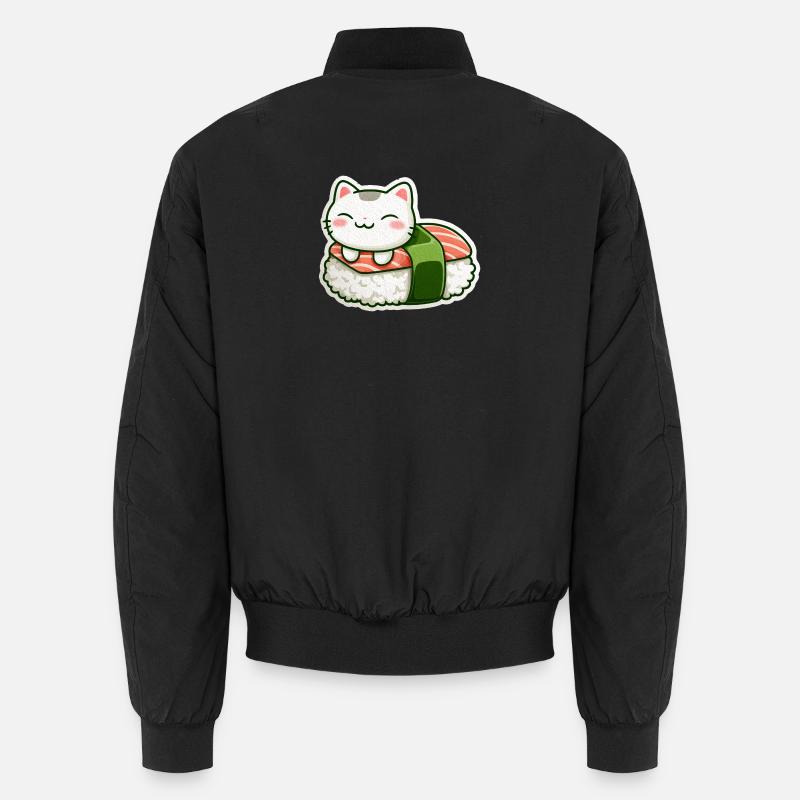 Kawaii Sushi Cat on Roll Unisex Bomber Jacket