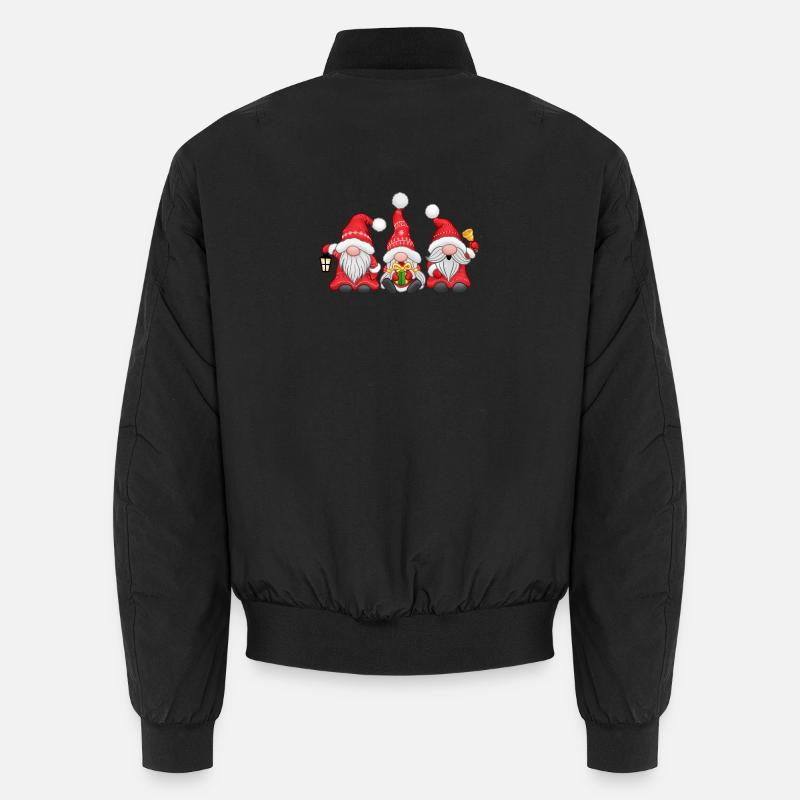 Festive Gnomes - Unisex Bomber Jacket - black