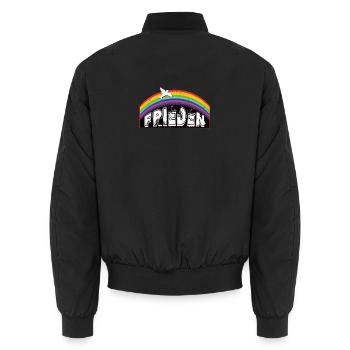 RAINBOW Regenbogen FRIEDEN - Unisex Bomberjacke - Schwarz - Hinten - AI Model Male 185 light (185cm)
