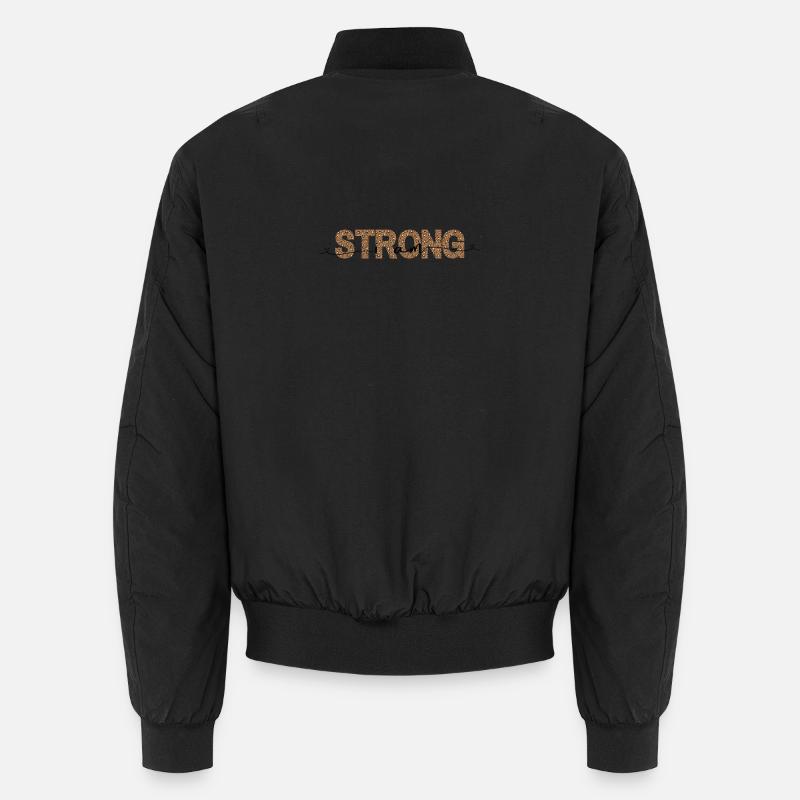 Leopard STRONG font print Unisex Bomber Jacket