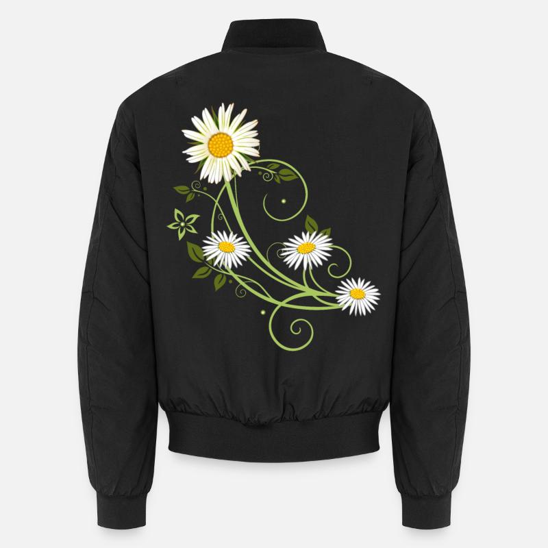 Ranke mit Margerite und Gänseblümchen Unisex Bomberjacke