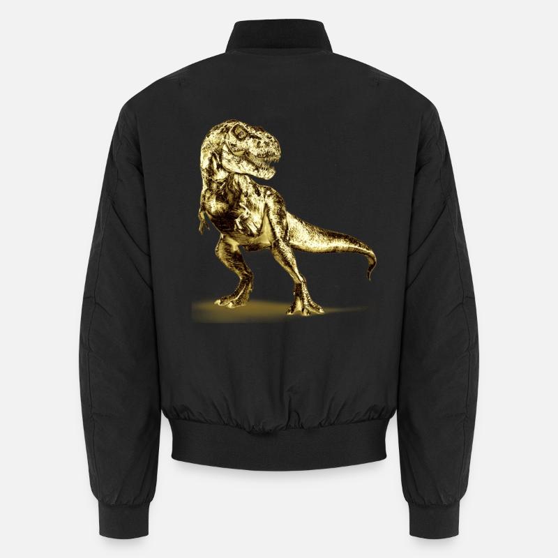 T-Rex Dinosaur Illustration - Unisex Bomber Jacket - black