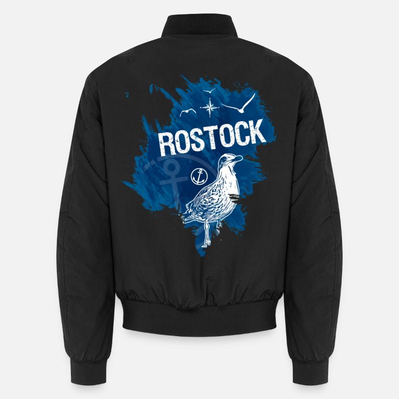 Rostock - Ostsee - Unisex Bomberjacke - Schwarz