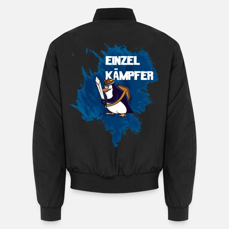 Einzelkämpfer Wikinger-Pinguin - Unisex Bomberjacke - Schwarz