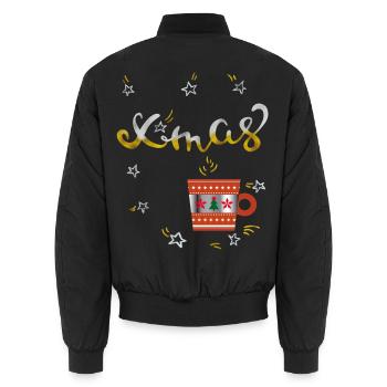 Café de l’Avent - Bomber unisexe - noir - Dos - AI Model Male 185 light (185cm)