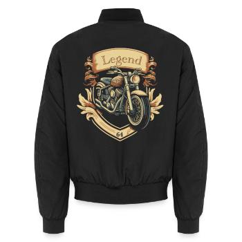 Moto Vintage Retro T-Shirt Homme 1964 - Bomber unisexe - noir - Dos - AI Model Male 185 light (185cm)