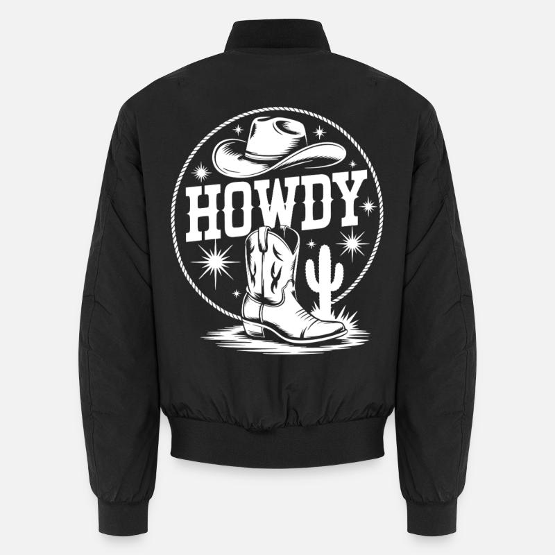 Conception de silhouette de cow-boy western Bomber unisexe