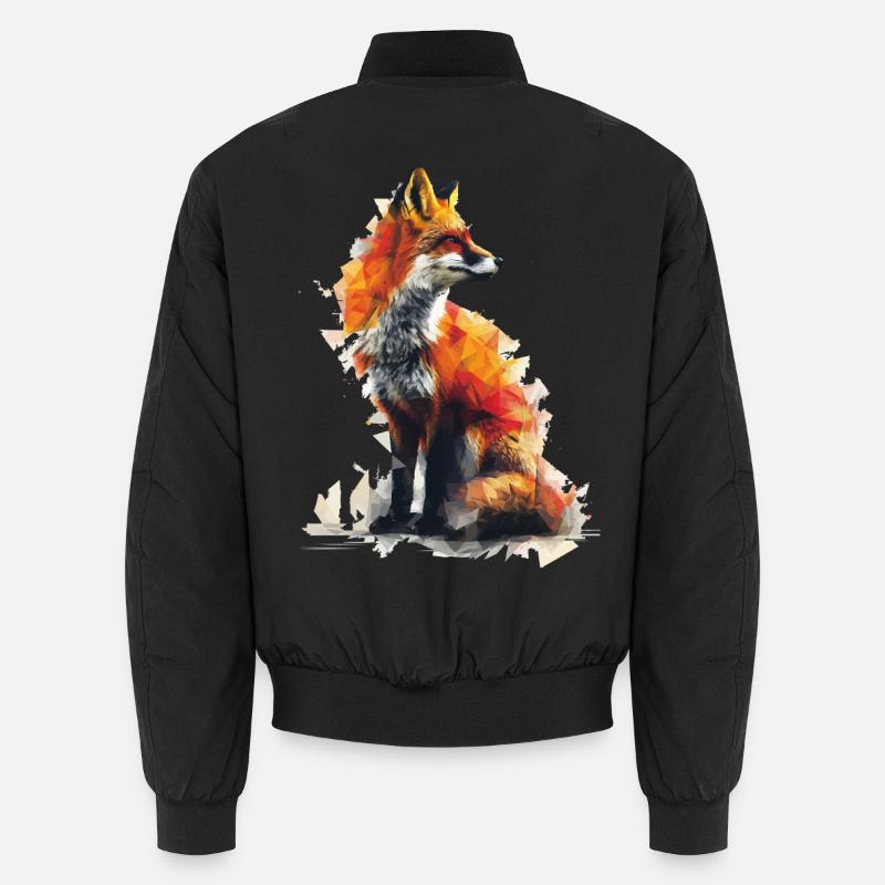 Geometrischer Fuchs Aquarell - Unisex Bomberjacke - Schwarz
