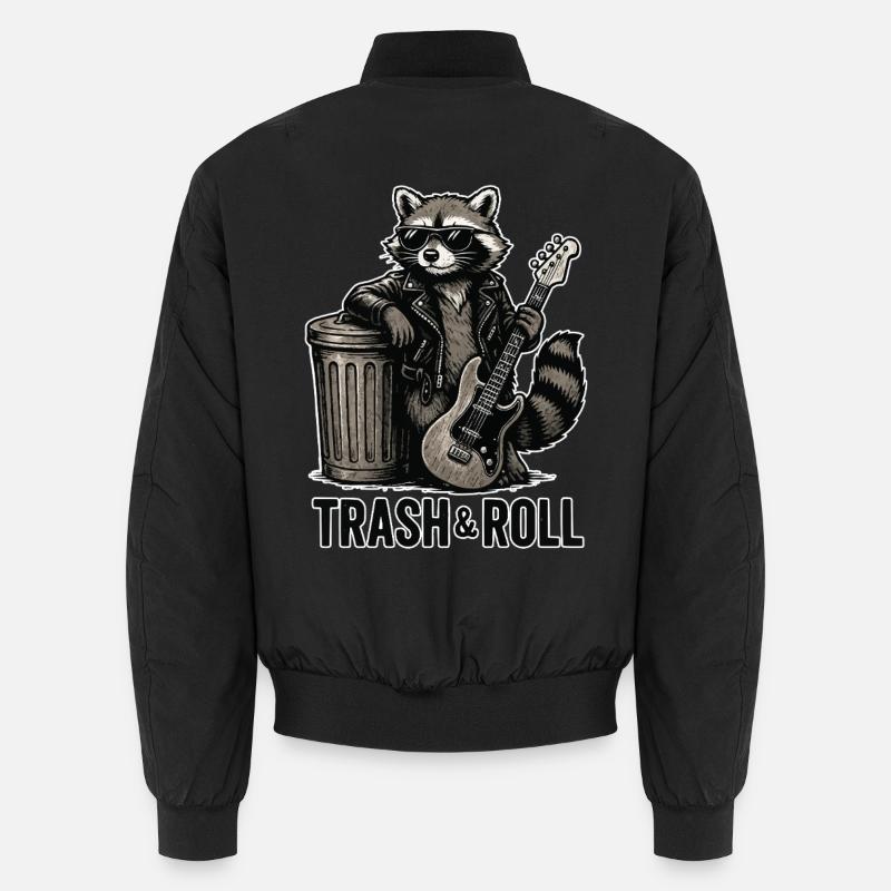 Trash & Roll Raccoon with Guitar Unisex Bomber Jacket
