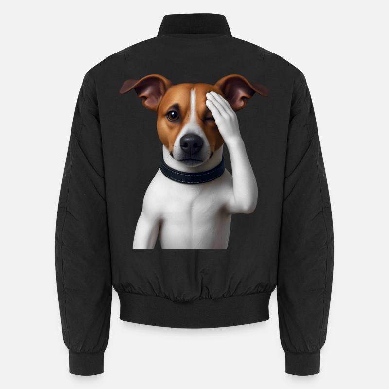 DOG WATCHING YOU - animals - Unisex Bomber Jacket - black