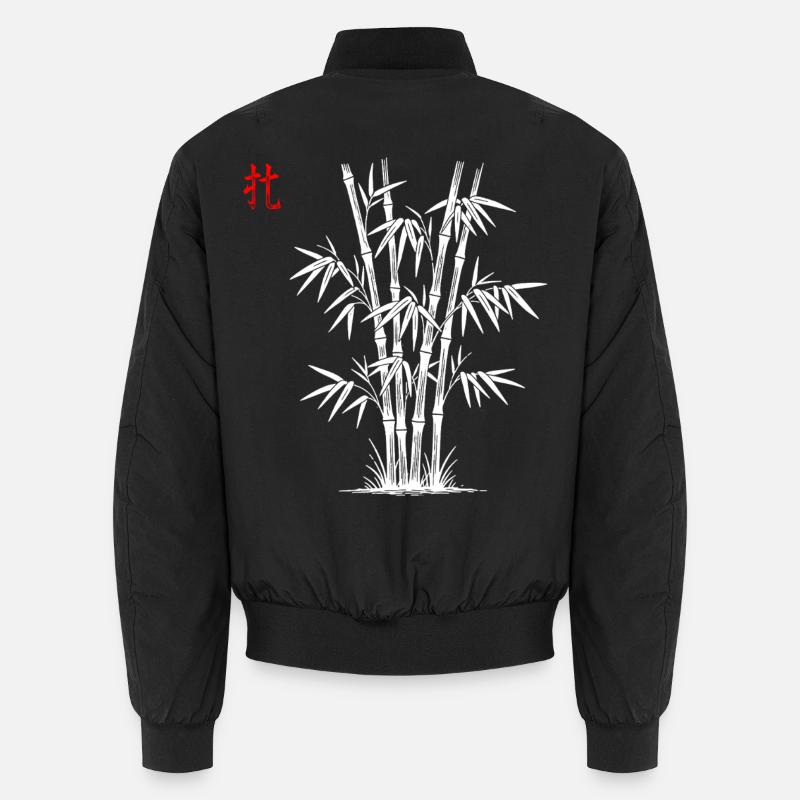 Bamboo Asian - Unisex Bomber Jacket - black
