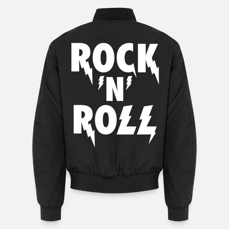 Rock'N'Roll Lightning Emblem - Unisex Bomber Jacket - black