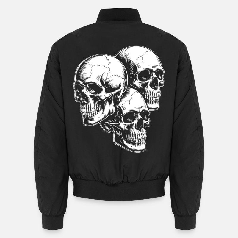 Trio crâne - Bomber unisexe - noir