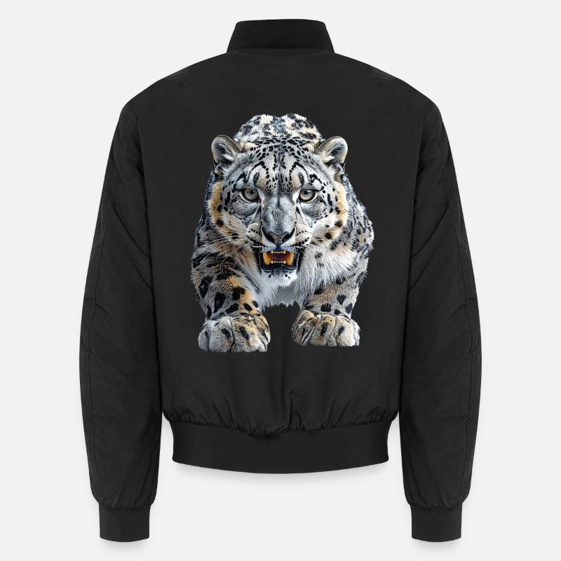 Schneeleopard - Unisex Bomberjacke - Schwarz