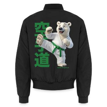 Karate Eisbär - Unisex Bomberjacke - Schwarz - Hinten - AI Model Male 185 light (185cm)