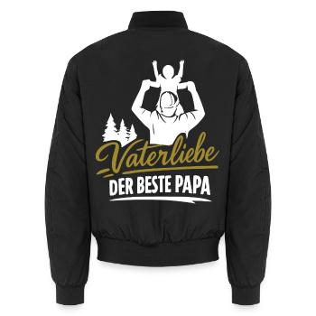 Vaterliebe Der Beste Papa - Unisex Bomberjacke - Schwarz - Hinten - AI Model Male 185 light (185cm)