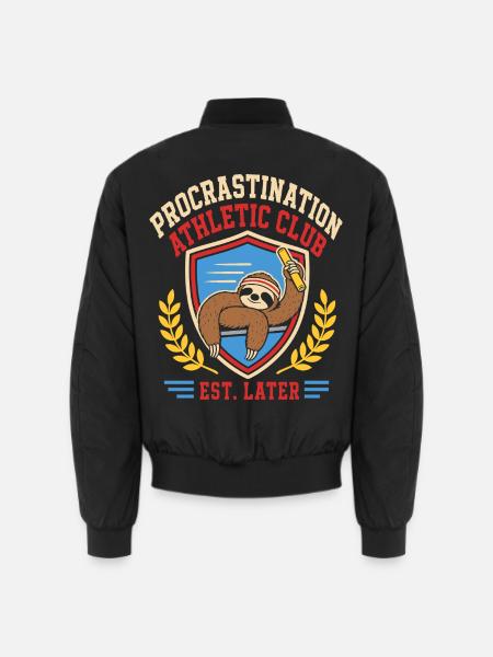 Procrastination Athletic - Sportlich ab morgen - Unisex Bomberjacke - Schwarz