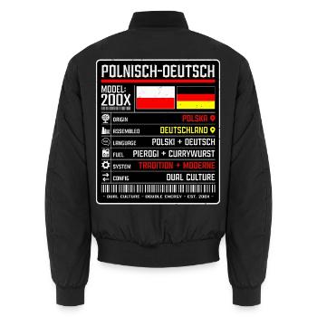 Polnisch Deutsch zwischen zwei Kulturen 200x - Unisex Bomberjacke - Schwarz - Hinten - AI Model Male 185 light (185cm)