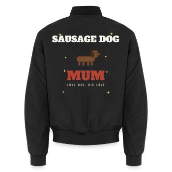 Wursthund-Mama lange Liebe - Unisex Bomberjacke - Schwarz - Hinten - AI Model Male 185 light (185cm)