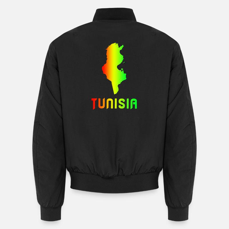 Tunisia Rainbow Maps Design / Gift - Unisex Bomber Jacket - black