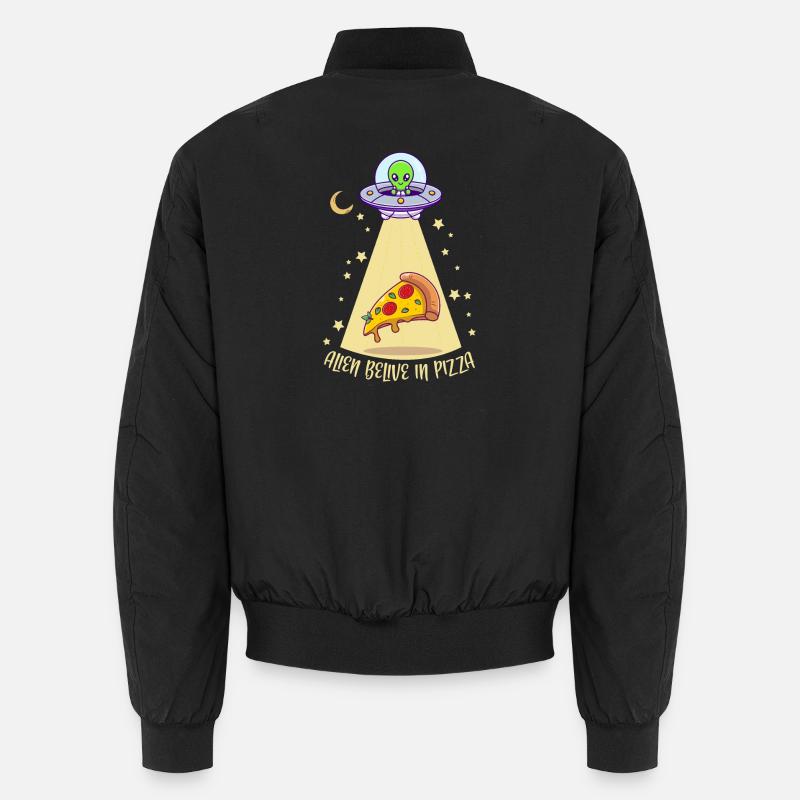 Außerirdische Pizza 1 - Unisex Bomberjacke - Schwarz