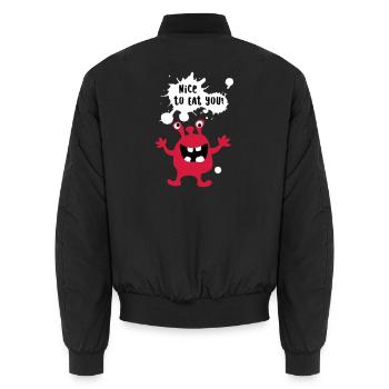 Monster coole Comics Quotes lustig Fun - Unisex Bomberjacke - Schwarz - Hinten - AI Model Male 185 light (185cm)