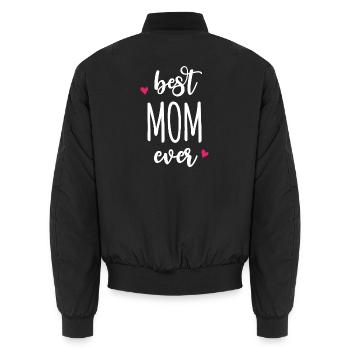 Beste Mutter aller Zeiten - Unisex Bomberjacke - Schwarz - Hinten - AI Model Male 185 light (185cm)