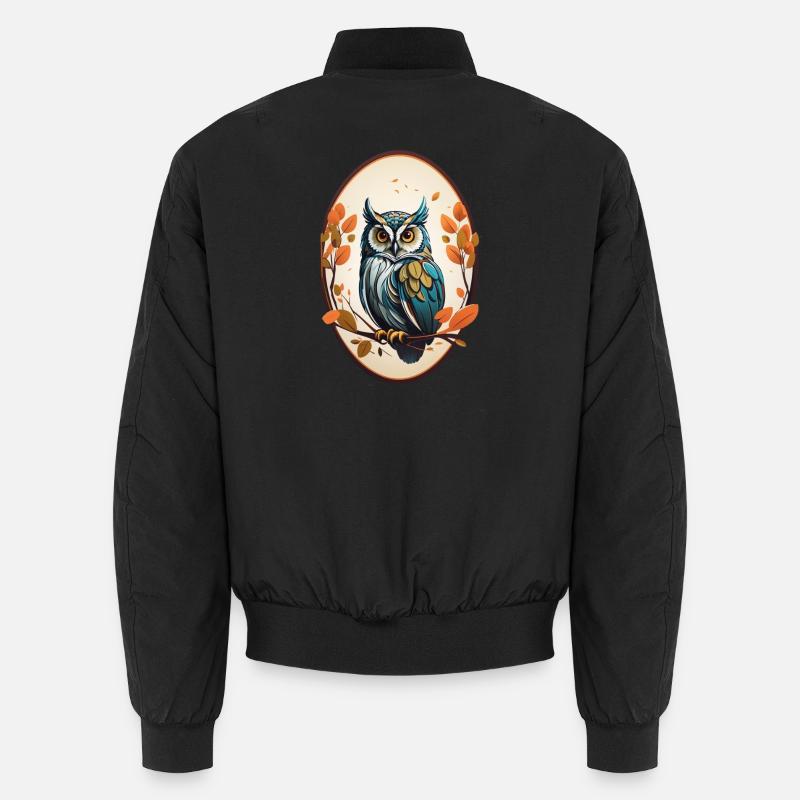 Nachtvogel Eule - Unisex Bomberjacke - Schwarz