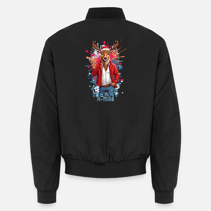 Cool Rudolph le renne - Bomber unisexe - noir