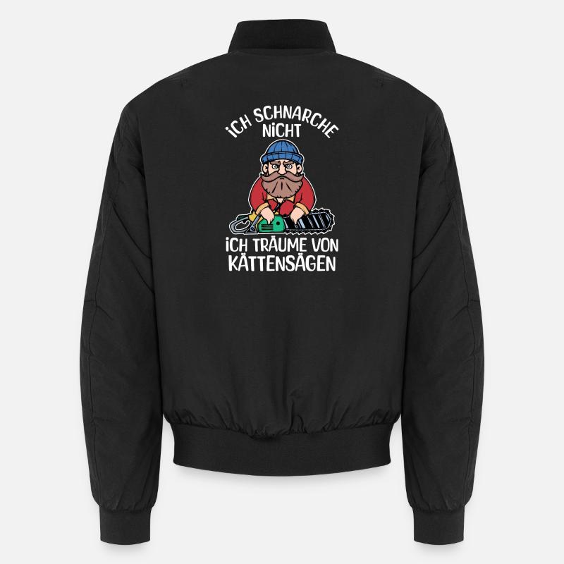Lumberjack Statement Chainsaw Woodwork Wood Unisex Bomber Jacket