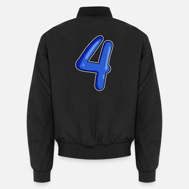 4 Number in blue Unisex Bomber Jacket