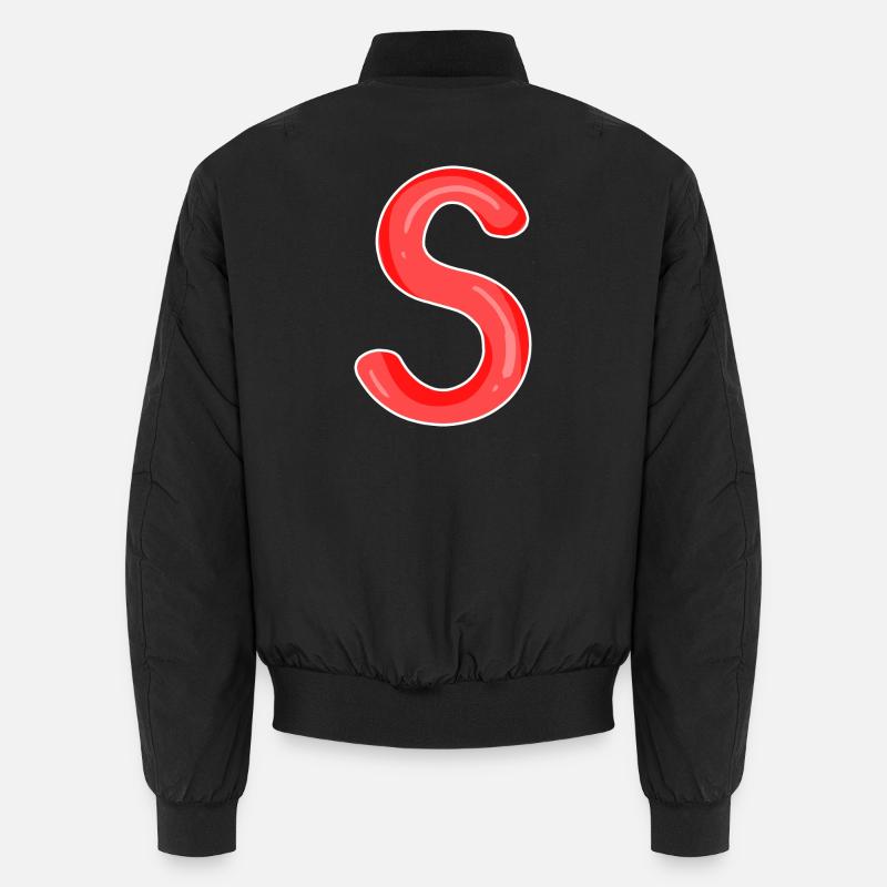 Letter S First letter - Unisex Bomber Jacket - black