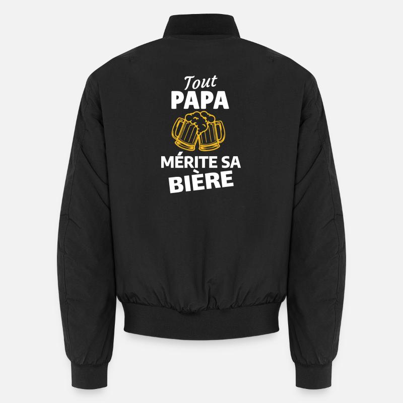 Jeder Papa hat sein Bier verdient Unisex Bomberjacke