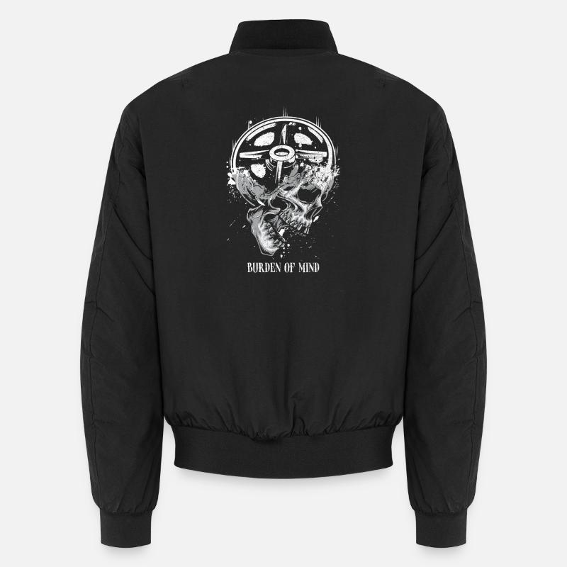 Burden of Mind Skull Wheel - Unisex Bomber Jacket - black