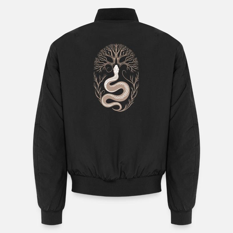 Schlange mit Baum im Winter Schlangenbaum Unisex Bomberjacke