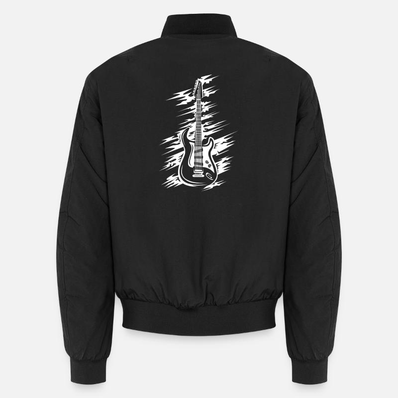 Electric Guitar with Scratch Effect - Musicians and Bands Unisex Bomber Jacket