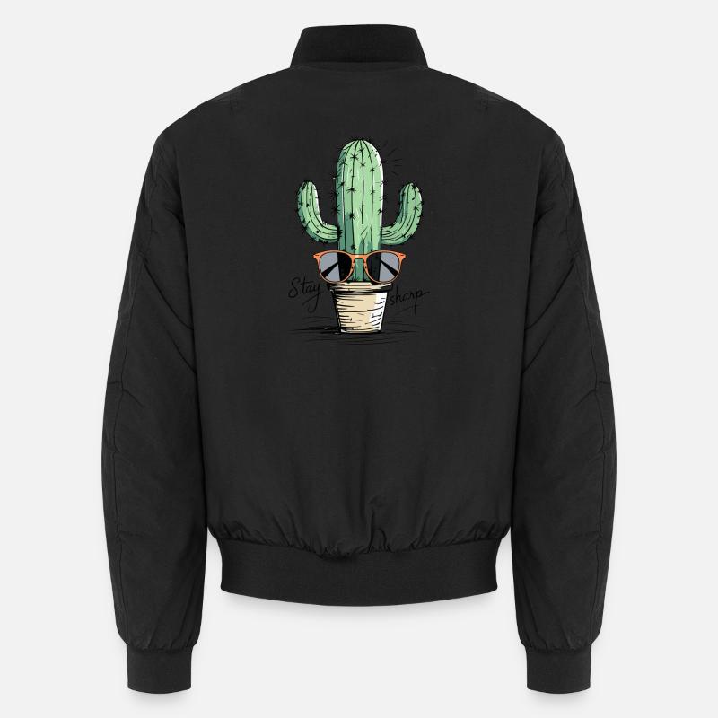 Cactus Sunglasses Design - Unisex Bomber Jacket - black