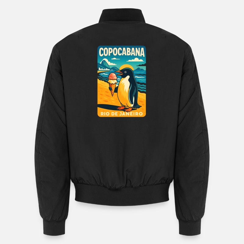 Copocabana Pingouin Rio Affiche - Bomber unisexe - noir