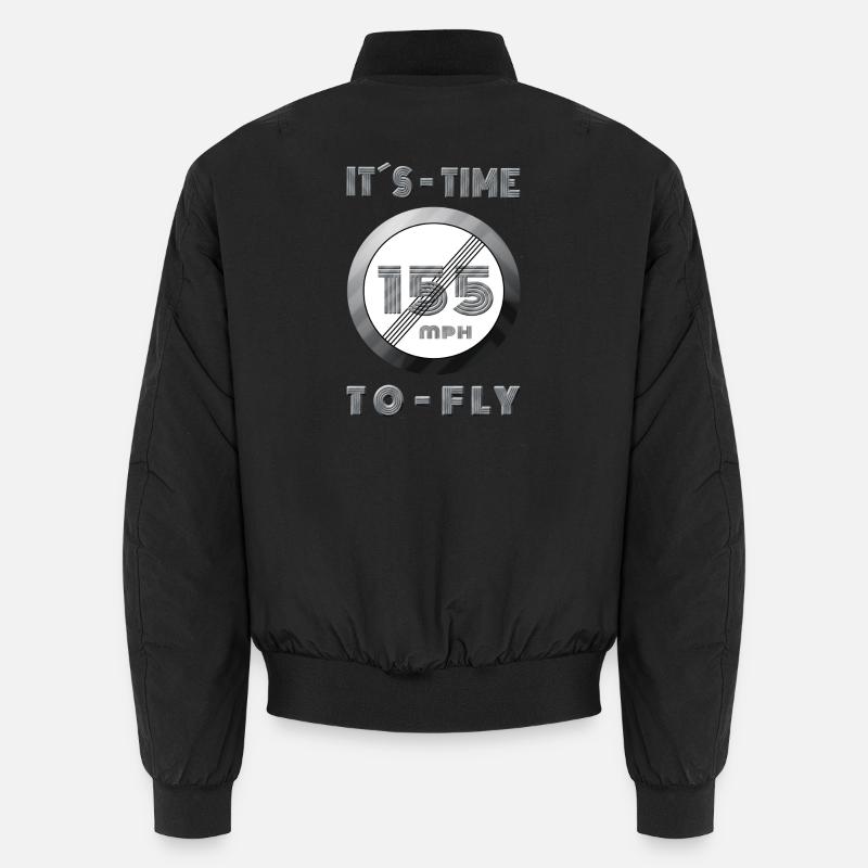 Tid Løb 155 mph Retro Design - Unisex bomberjakke - sort