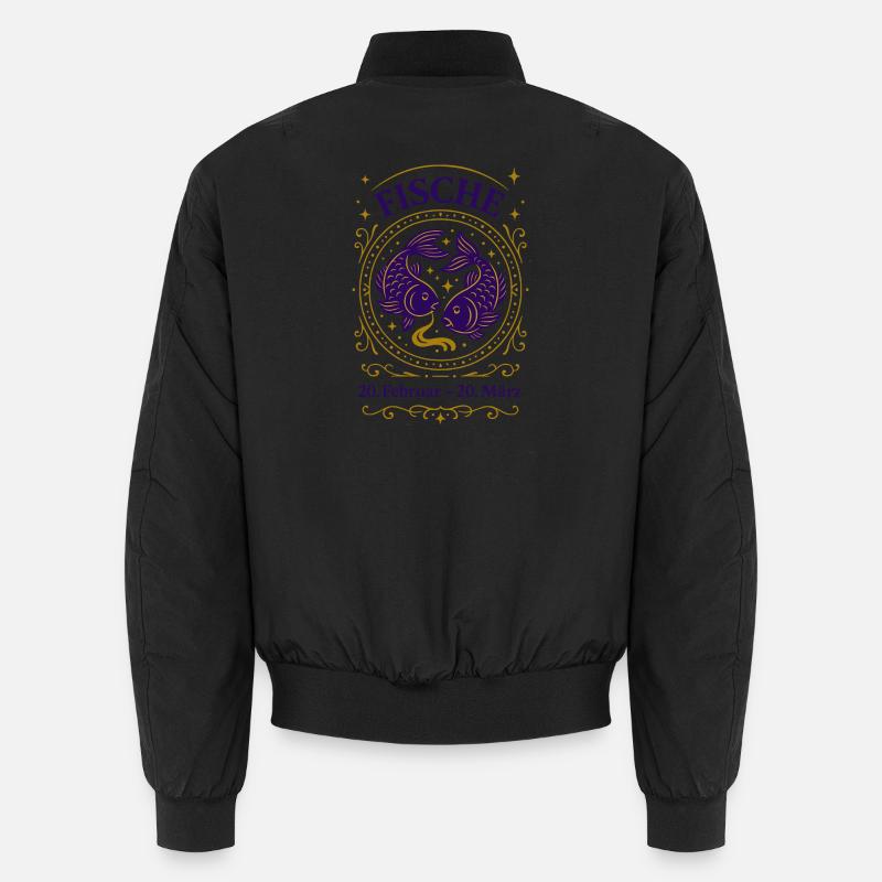 Sternzeichen Fische - Unisex Bomberjacke - Schwarz