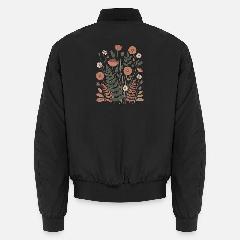 Boho Blumen – Blühende Harmonie Unisex Bomberjacke