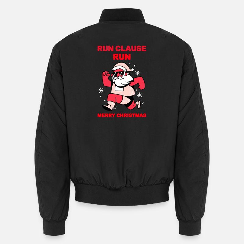Run, Clause, Run – Christmas Design - Unisex Bomber Jacket - black