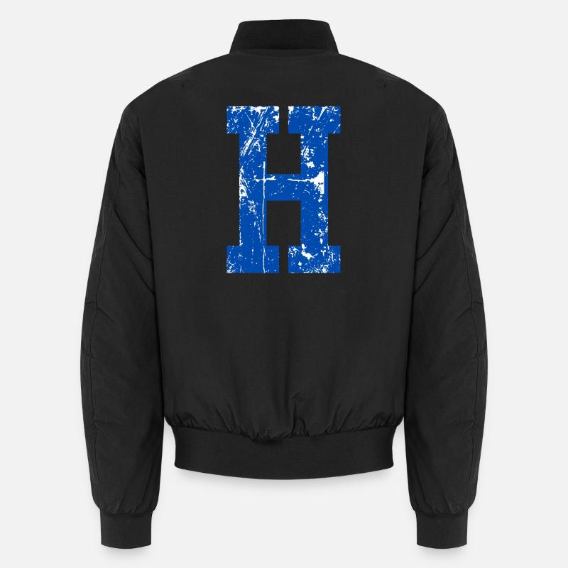 Buchstabe h Sport Retro - Unisex Bomberjacke - Schwarz
