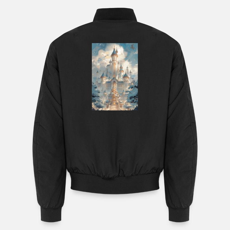 Snowy Celestial Castle - Unisex Bomber Jacket - black