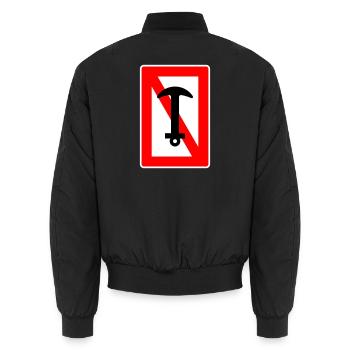 Ankerverbot - Anker Schiff Kapitän Segeln Boot - Unisex Bomberjacke - Schwarz - Hinten - AI Model Male 185 light (185cm)