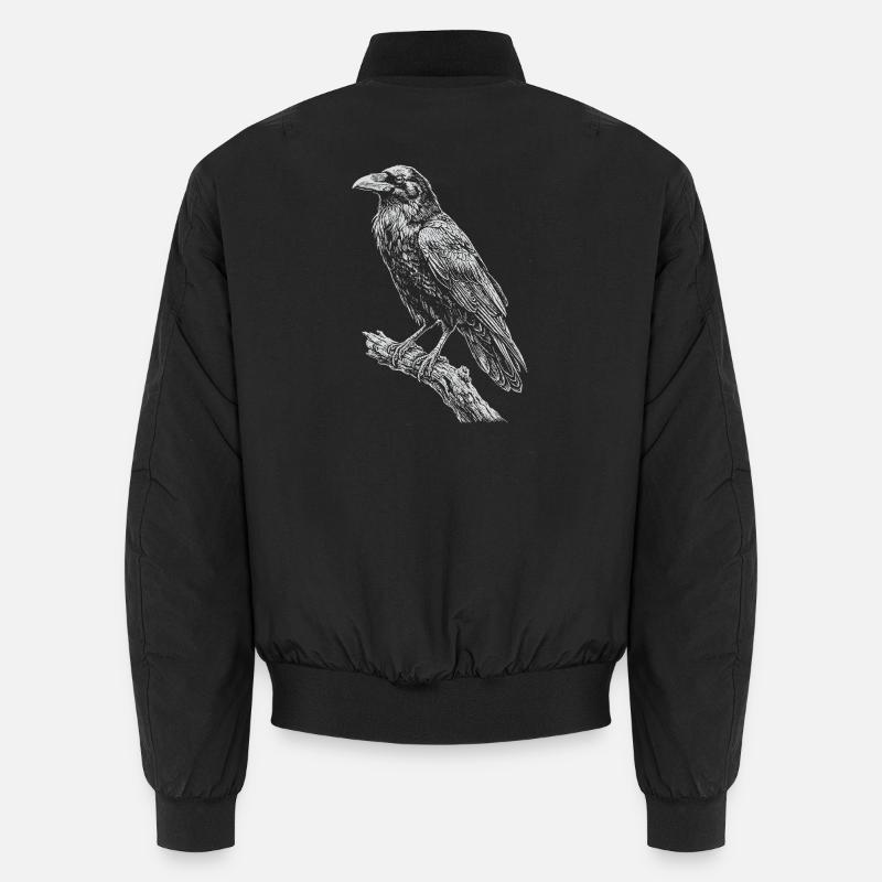 Raven sitzt auf dem Ast Unisex Bomberjacke