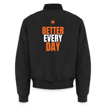 Citation motivationnelle pour un meilleur quotidien - Bomber unisexe - noir - Dos - AI Model Male 185 light (185cm)