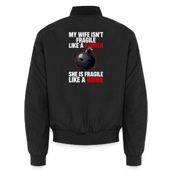 Female Strength Bomb Grafiken - Unisex Bomberjacke - Schwarz - Hinten - AI Model Male 185 light (185cm)