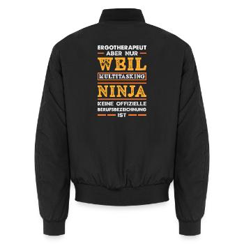 Ergotherapeut Multitasking Ninja - Unisex Bomberjacke - Schwarz - Hinten - AI Model Male 185 light (185cm)